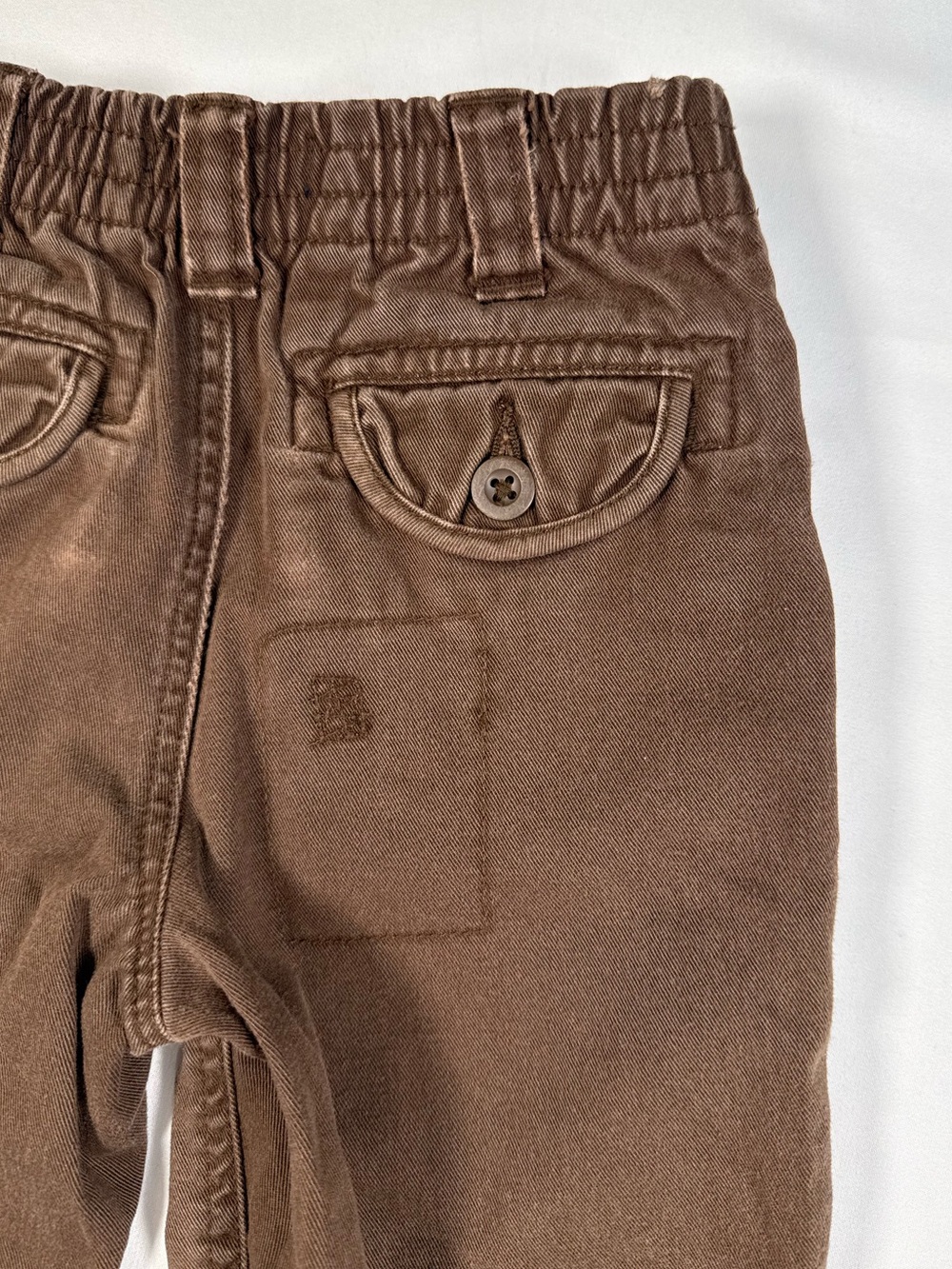 POLO Boys Y2K Utility Brown Carpenter Pants 24M Patch Distressed Grunge Retro - Picture 6 of 11